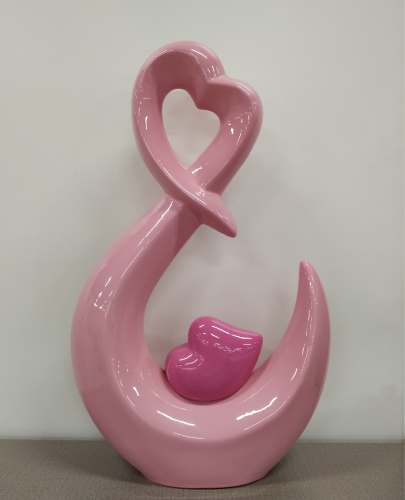 Ваза Сердце новое розовая настольная 38см в интернет-магазине Садко Мебель